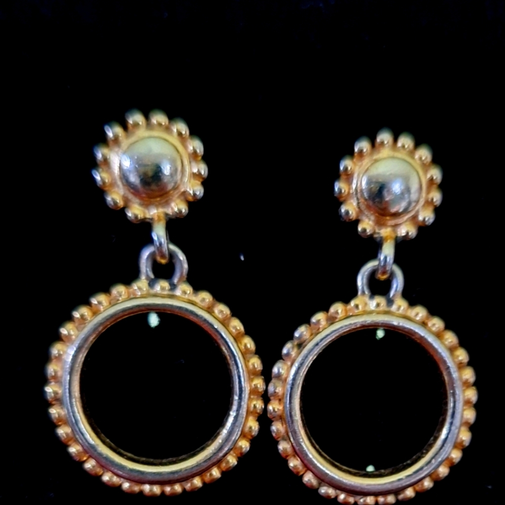 Pretty two tone hoop earrings